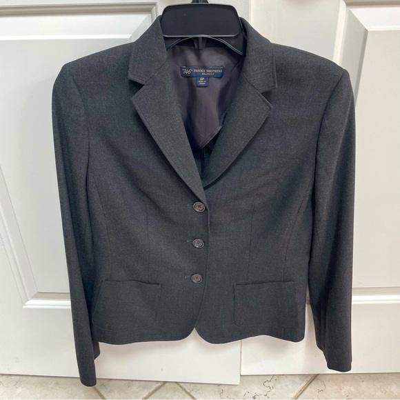 Brooks Brothers Milano Fit Button Jacket Charcoal Office Blazer Classic Preppy - Picture 1 of 15